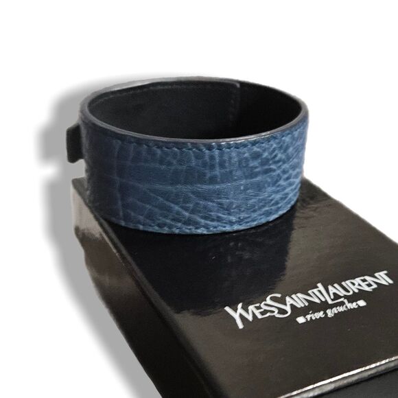 Yves Saint Laurent Blue Leather Bracelet - Picture 1 of 8